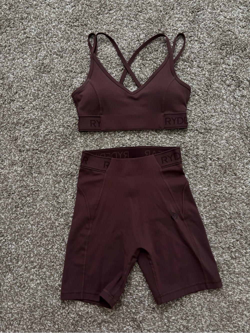RYDERWEAR Matching Workout Set - Brown - Picture 1 of 2